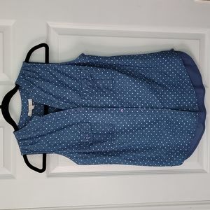 Denim  sleeveless Top M polka-dot